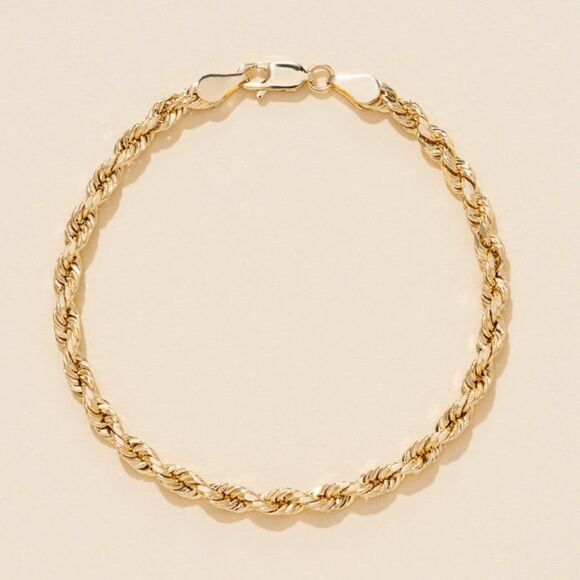 14K real gold Rope Chain bracelet| Fancy Chain Bracelet | birthday gift | - Picture 1 of 5